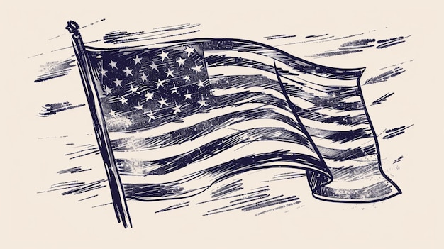 una grande bandiera americana generativa ai