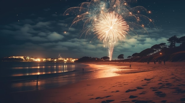 Una grande celebrazione con fuochi d'artificio