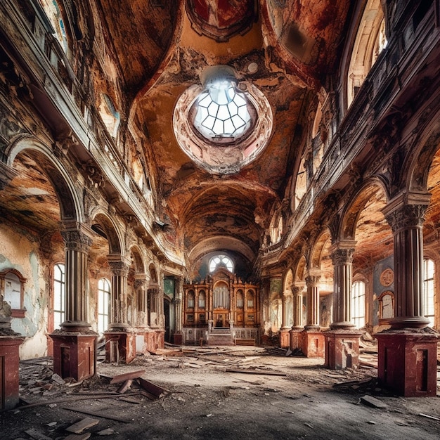 Una grande chiesa con una cupola al centro