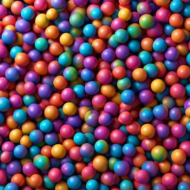 una grande collezione di palle colorate con una che dice colorate