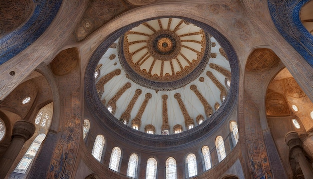 una grande cupola con una finestra rotonda all'interno