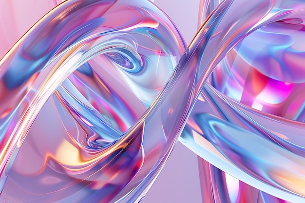 una grande scultura di vetro colorato contorto e colorato