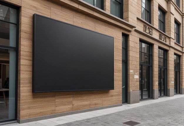 una grande TV a schermo piatto su un edificio