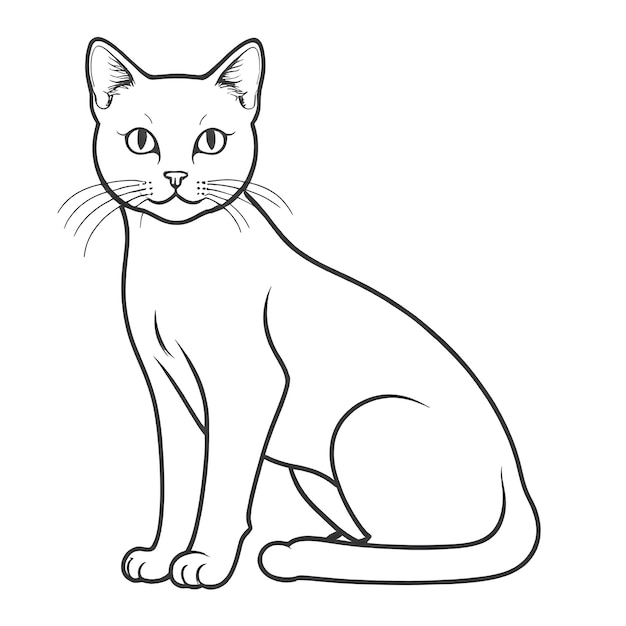 Una graziosa illustrazione di un gatto su uno sfondo bianco