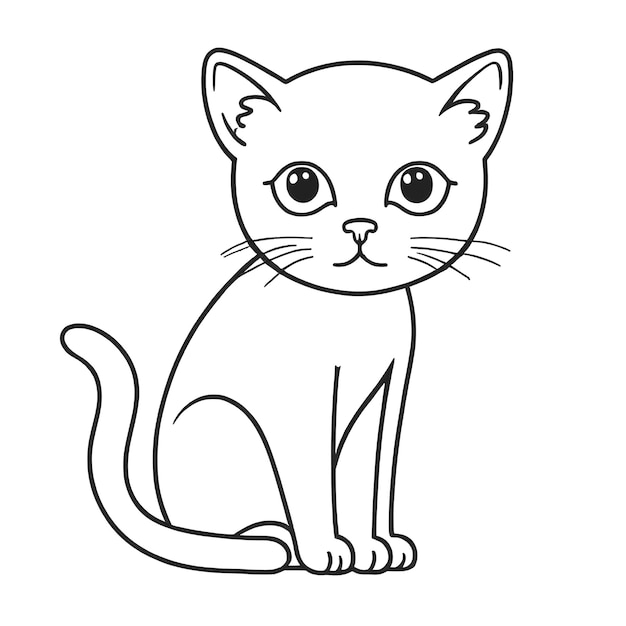 Una graziosa illustrazione di un gatto su uno sfondo bianco