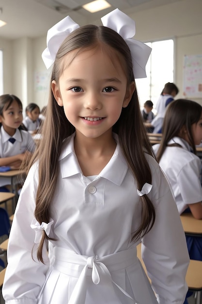 Una graziosa ragazzina della scuola Foto Ai generata