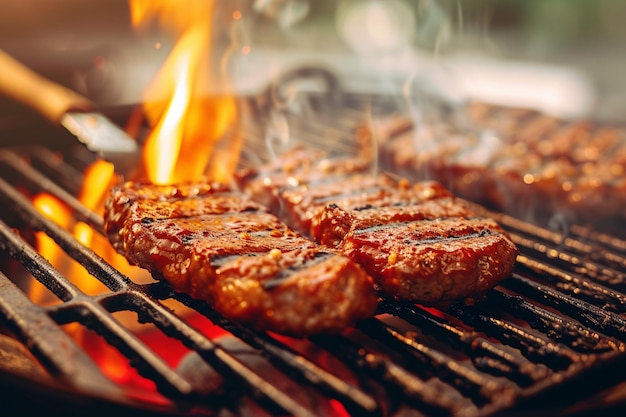Una gustosa griglia di carne al barbecue alla perfezione che promette un pasto saporito