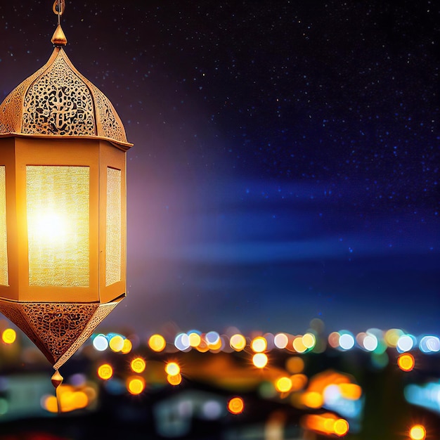 Una lampada con sopra la parola ramadan