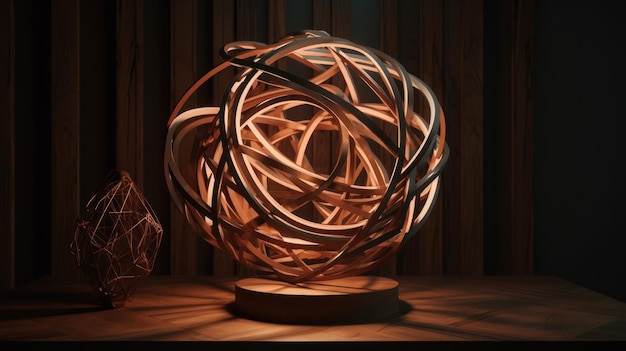 Una lampada con un disegno a spirale
