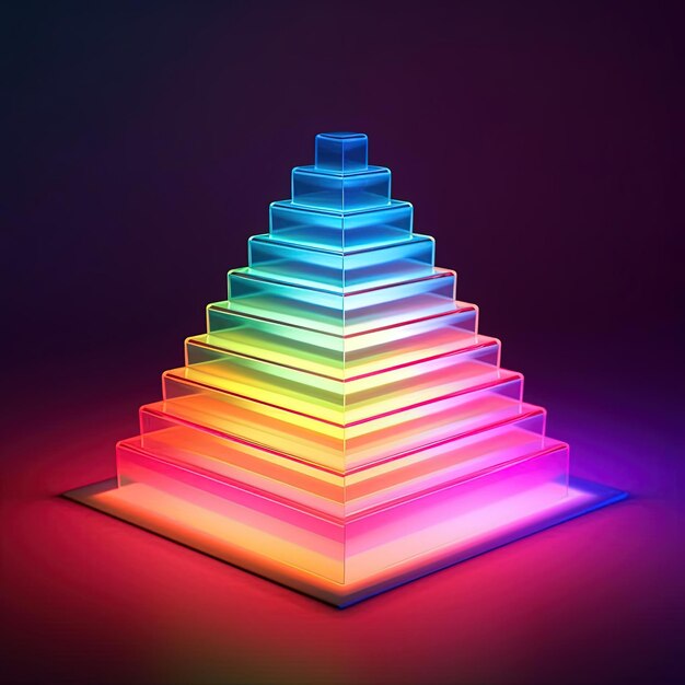 una lampada geometrica dai colori vivaci realizzata in plexiglass