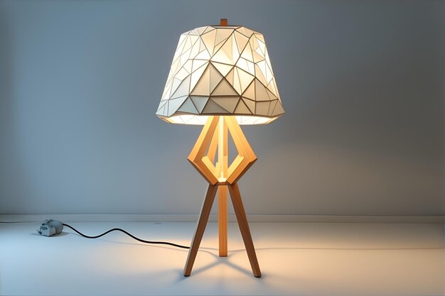 Una lampada moderna in una stanza bianca