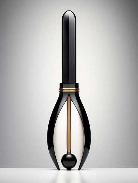 una lampada nera e oro con una fascia nera e oro.