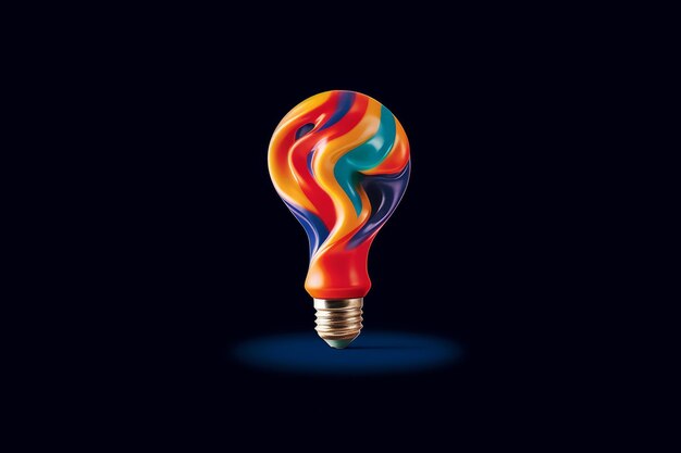 una lampadina colorata nello stile dell'arancione chiaro e della marina leggera gifs animate sculture di carta