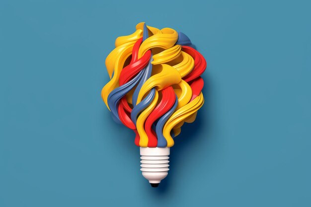 una lampadina colorata nello stile dell'arancione chiaro e della marina leggera gifs animate sculture di carta