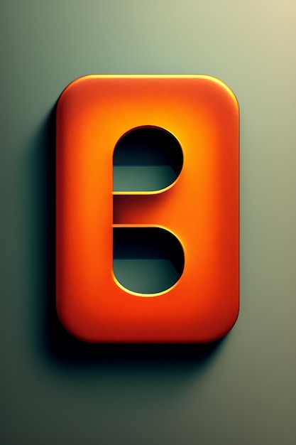 Una lettera b arancione è su un muro con una lettera b rossa.