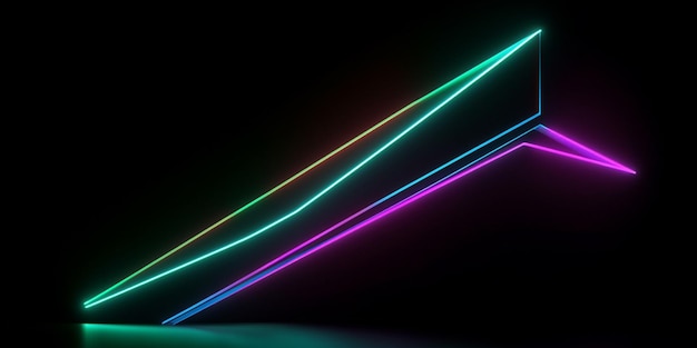 Una linea al neon che si illumina su uno sfondo nero