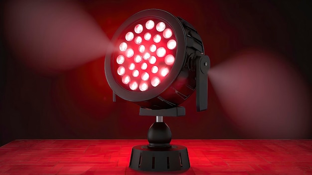 Una luce a led rossa e nera con sopra la scritta light.