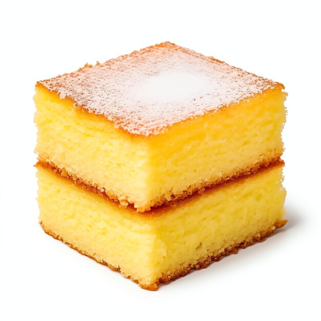 una luce di studio di torta polenta isolata su uno sfondo bianco