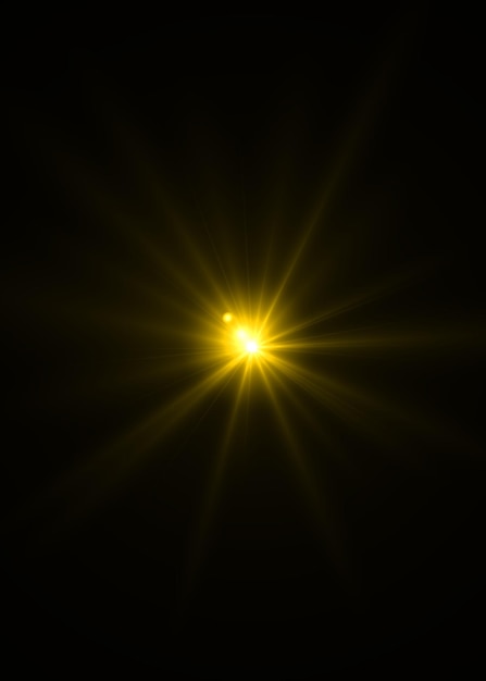 Una luce gialla con uno sfondo nero