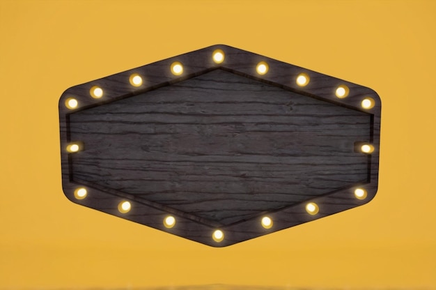 una luce quadrata è su una tavola di legno con luci su di essa
