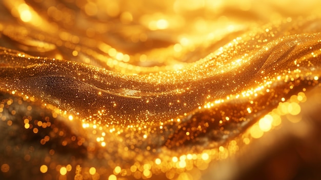 Una lucente lucentezza dorata che si diffonde come oro liquido che trasuda opulenza e grandezza
