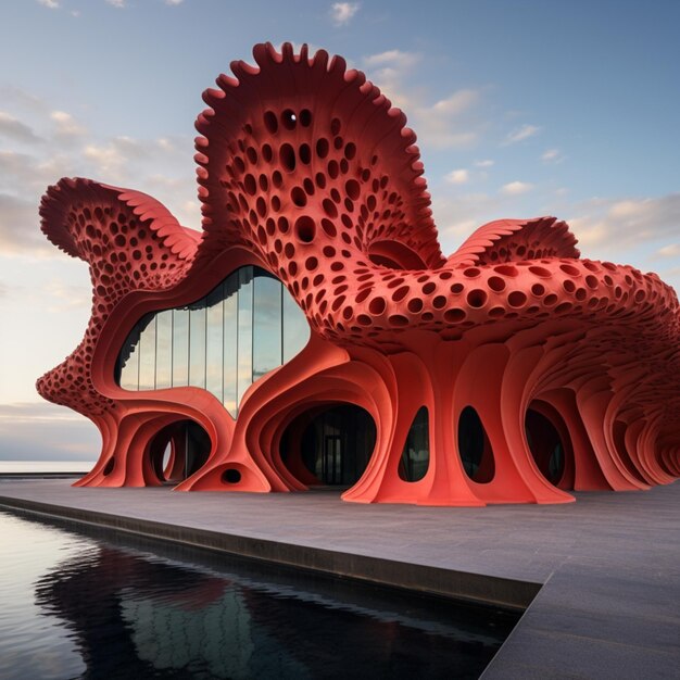 Una lumaca di mare flamenca trasformata in un'architettura di stanza ben decorata