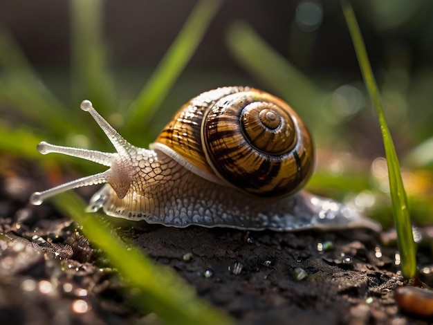 una lumaca è a terra ed è una lumaca