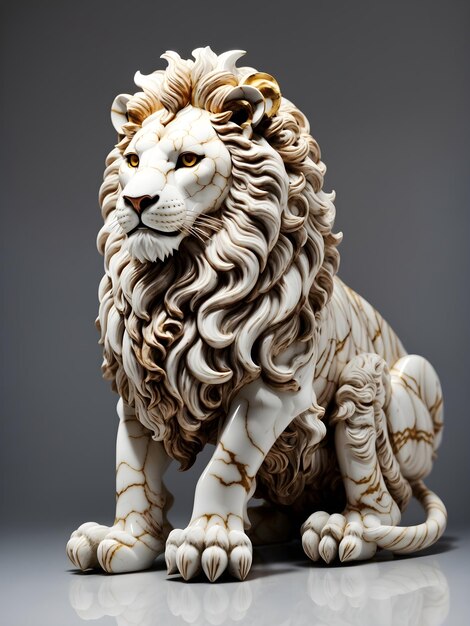 una lussuosa statua di leone in stile scultoreo