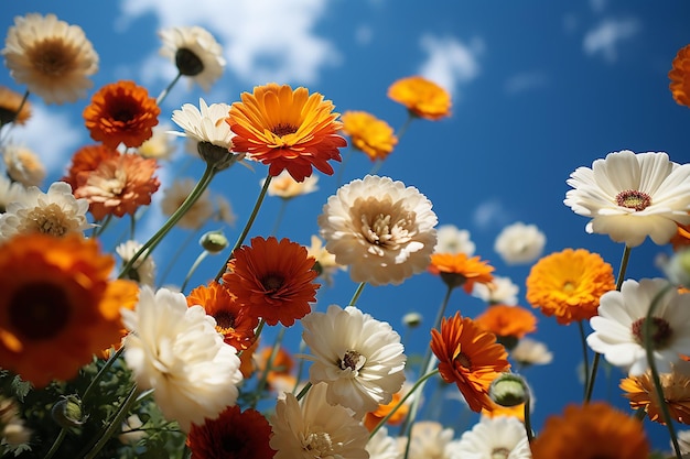 una macchia di fiori di campo vista dall'Ai generato da una farfalla