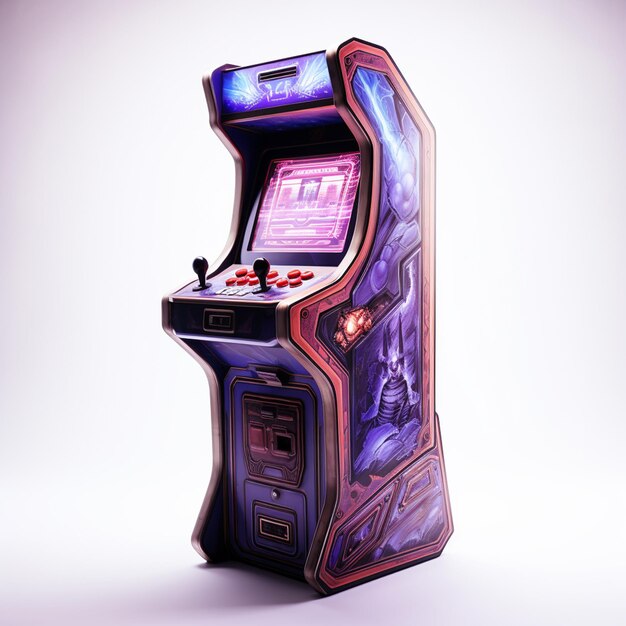 Una macchina da gioco arcade isolata su uno sfondo bianco