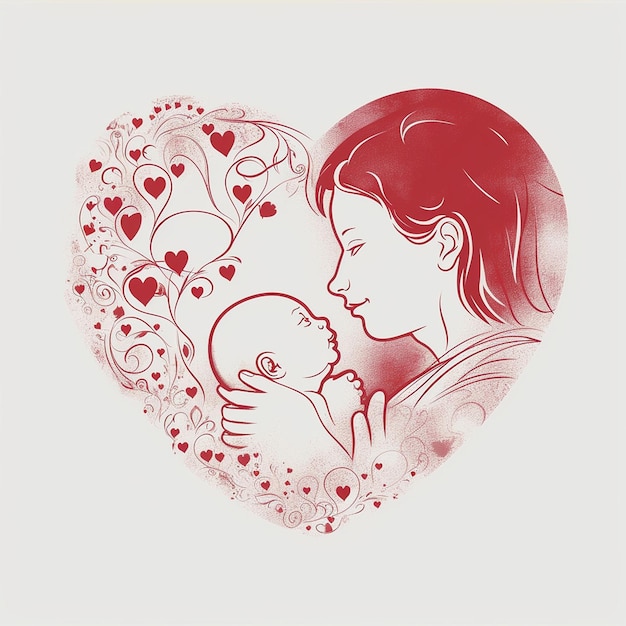 una madre e un bambino tengono le mani in un cuore che dice "amore".