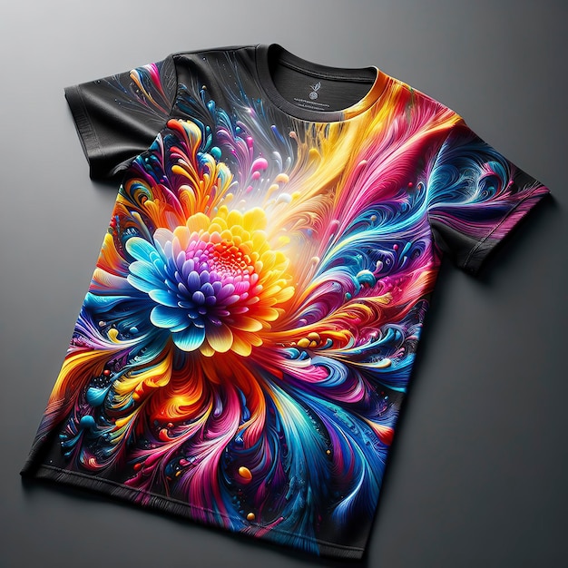 una maglietta con fiori colorati