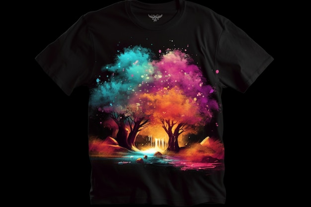 Una maglietta con sopra un albero che dice "magia"