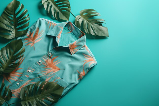 Una maglietta con sopra una foglia tropicale e una maglietta con scritto "tropicale".