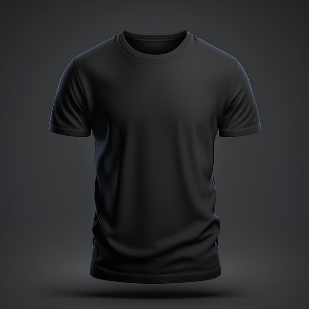 una maglietta nera vuota realistica
