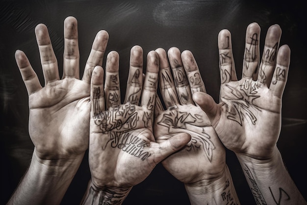 Una mano con il tatuaggio