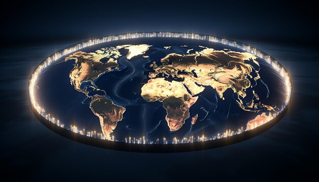 Una mappa che mostra la distribuzione geografica del mondo