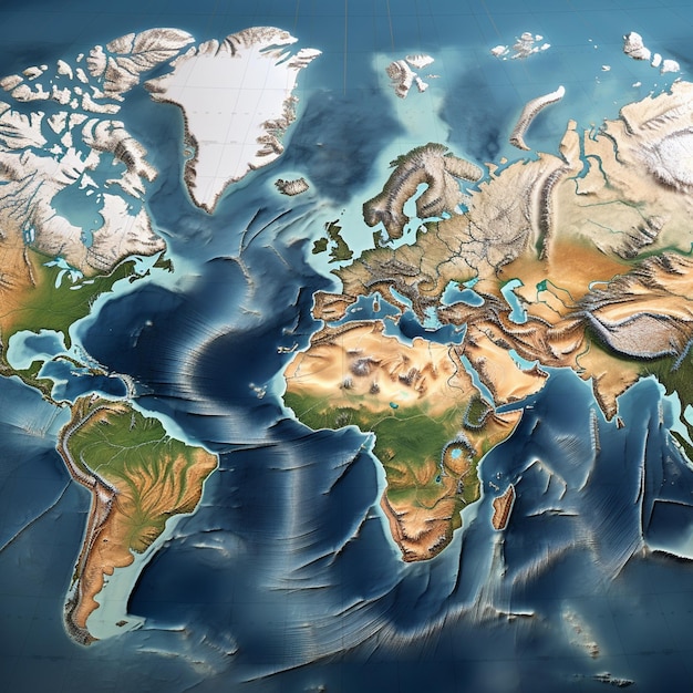 una mappa del mondo con sopra il nome del mondo.