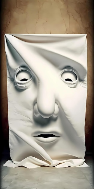 Una maschera che è su un muro