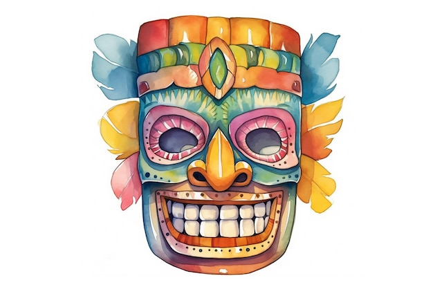 Una maschera colorata di tiki in messico