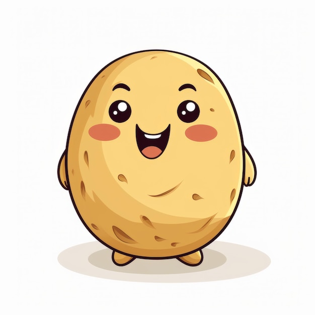 Una mascotte del personaggio dei cartoni animati Happy Potato