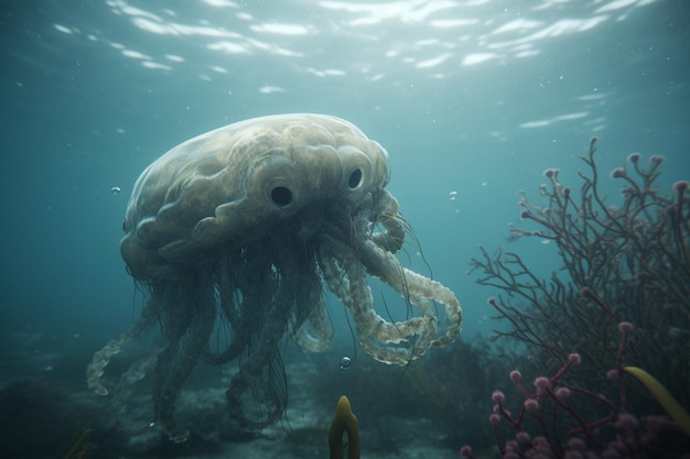 Una medusa gigante è vista in una scena del film l'oceano.