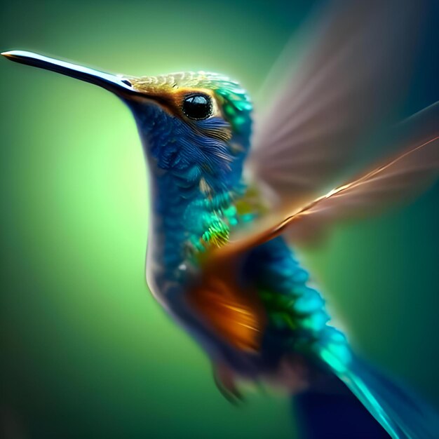 una micro ripresa di colibrì