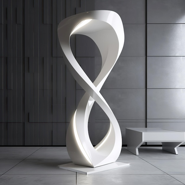 Una moderna lampada da terra a LED dal design minimalista