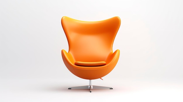 una moderna sedia a forma di uovo arancione