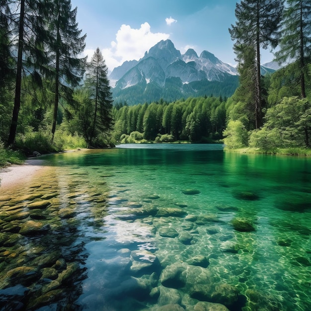 Una montagna è sullo sfondo