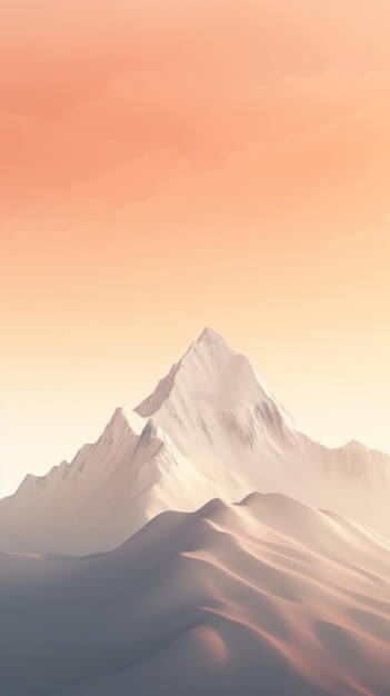 Una montagna maestosa illuminata da uno splendido cielo rosa
