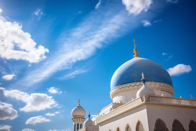 una moschea con una croce d'oro in cima.