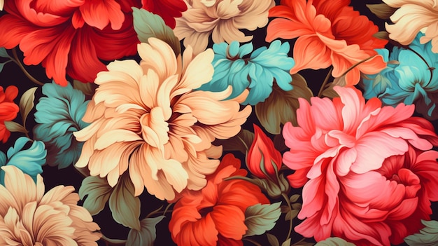 una mostra colorata di fiori con le parole "fiori"