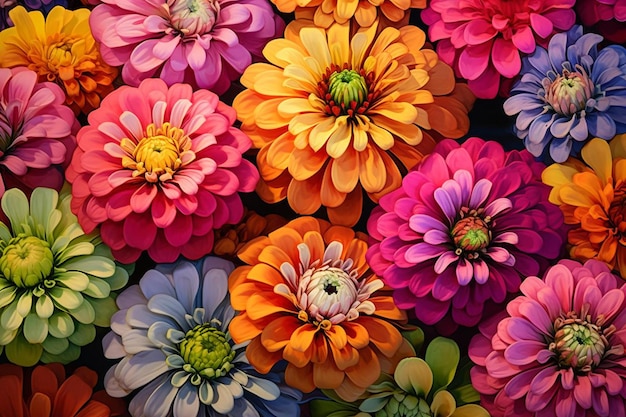una mostra colorata di fiori dalla collezione dei fiori per persona.